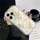 Pearl Bow Glitter Silicone Phone Case